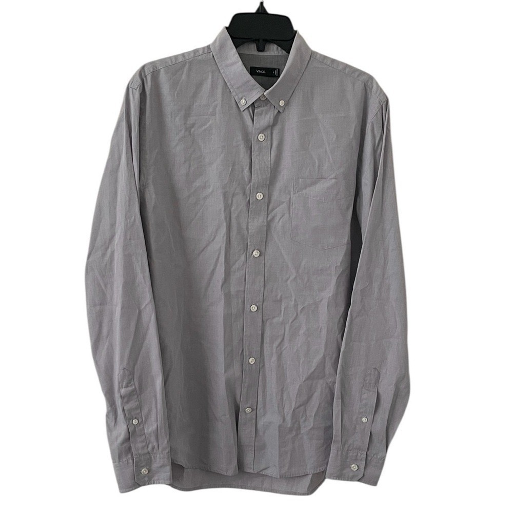 Vince Men's Gray Casual Button Down‎ Long Sleeve Shirt Size M